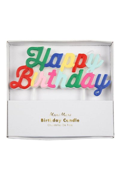 Meri Meri - Multicolor Happy Birthday Candle - Happy Birthday Renkli Mum