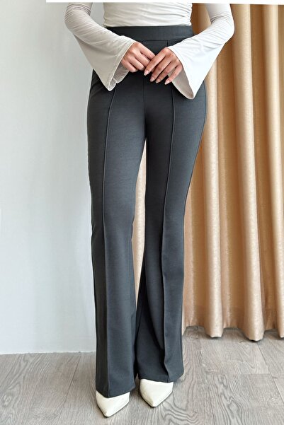 InStyle Висока талія, іспанські штани-кльош, антрацитові брюки-палаццо