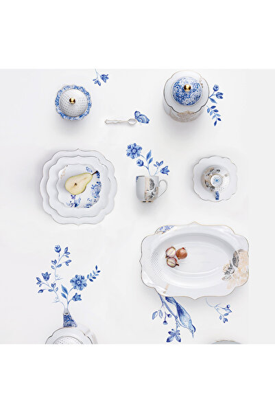 Pip Studio Royal White Mavi Beyaz Porselen Kupa 325 Ml