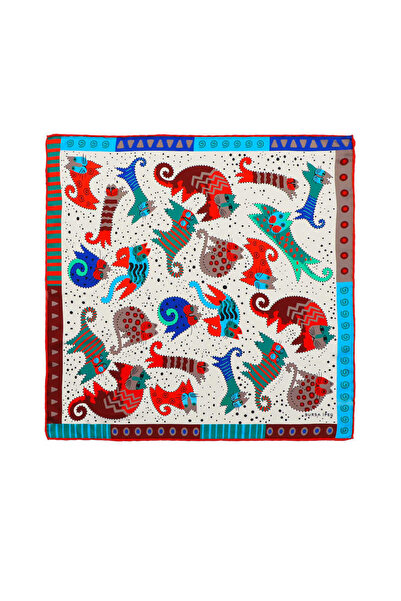 Bursa İpek Μεταξένιο μαντήλι με πράσινο μπορντό σχέδιο