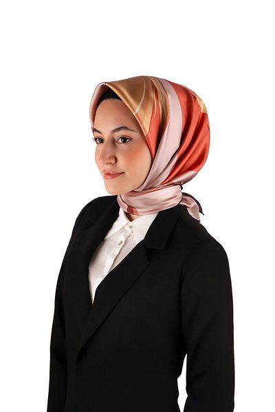Bursa İpek Sorbet Orchid Pattern Twill Silk Scarf
