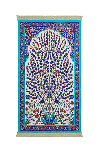 Bursa İpek Turkuaz Bambu Halı Seccade