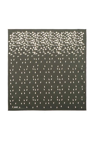 Bursa İpek Khaki Snowdrop Sura Silk Scarf