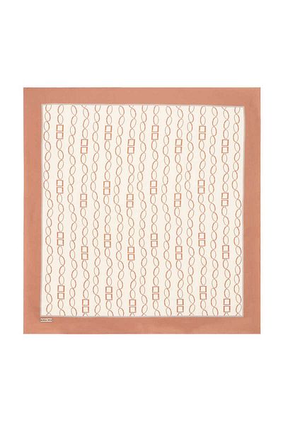 Bursa İpek Milk Coffee Chain Pattern Twill Silk Scarf