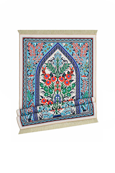 Bursa İpek Ecru Bamboo Carpet Prayer Rug