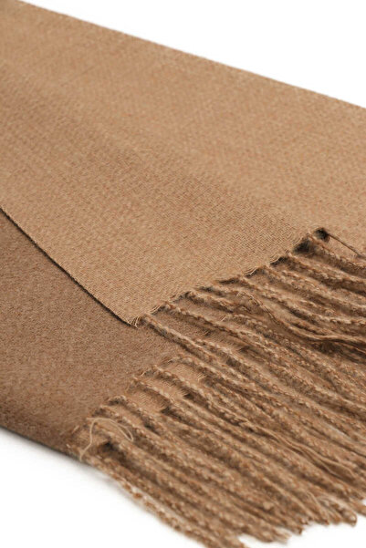 Bursa İpek Χειμερινό σάλι διπλής όψης καφέ καφέ με καφέ γάλακτος