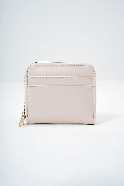VAGGON Women's Ecru Synthetic Leather Zipper Card Compartment Stylish Soft Leather Wallet Prmx14083