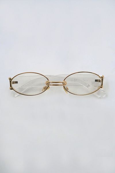 VAGGON Women's Gold Oval Cut Metal Gold Frame Transparent Sunglasses Prmx13869