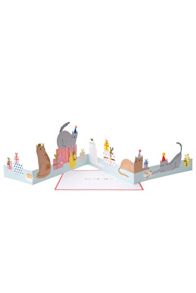 Meri Meri - Cat Concertina Card - Cat Greeting Card