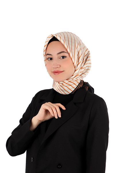 Bursa İpek Cream Dila Pattern Sura Silk Scarf