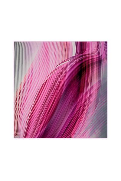 Bursa İpek Fuchsia Rainbow Patterned Sura Silk Scarf
