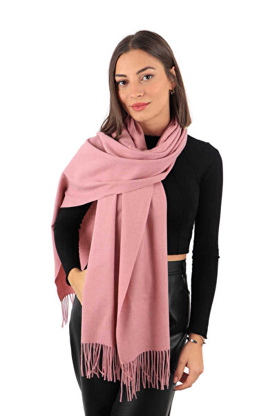 Bursa İpek Pink Solid Color Winter Shawl