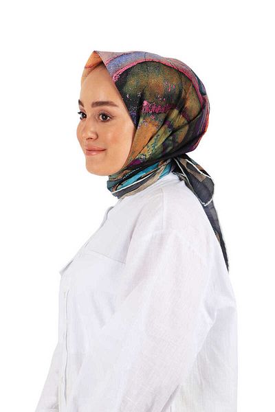 Bursa İpek Mint Marble Pattern Soft Scarf