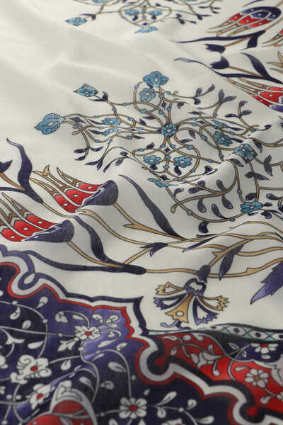 Bursa İpek Tulip Patterned Red Soft Scarf