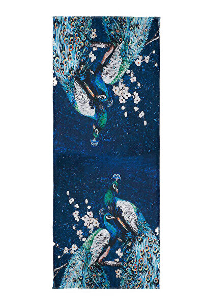 Bursa İpek Блакитний павич з візерунком Зимовий шаль