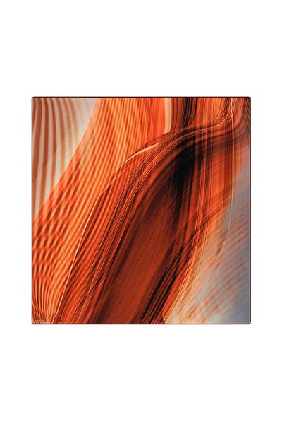 Bursa İpek Rainbow Orange Pattern - Sura Silk Scarf