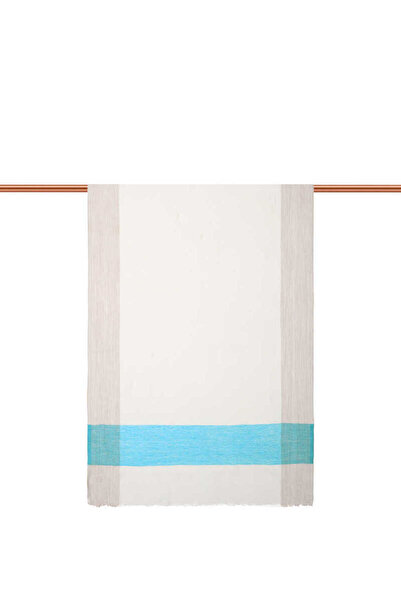 Bursa İpek Turquoise Wool Shawl - Border Pattern