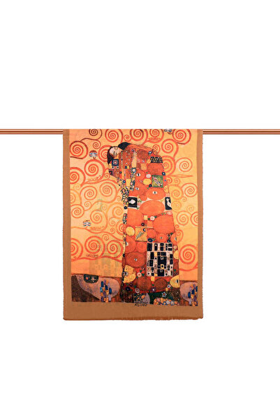 Bursa İpek Winter Yellow Tree of Life Patterned Shawl