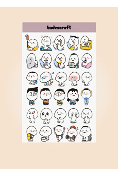 badescraft Şeffaf Tepki Sticker Orta Boy- Şeffaf Sticker- Tepki Mood Sticker-...
