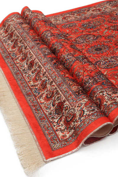 Bursa İpek Red Velvet Carpet Prayer Rug