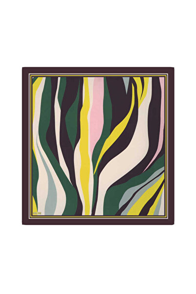 Bursa İpek Μεταξωτό μαντήλι Twill - Σχέδιο Σμαραγδένιο Κύμα