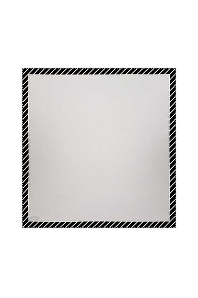 Bursa İpek Twill Silk Scarf - Gray LinE PattErn