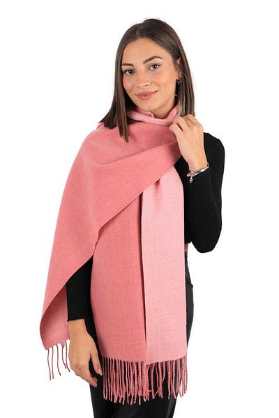 Bursa İpek Pink Double Sided Winter Shawl