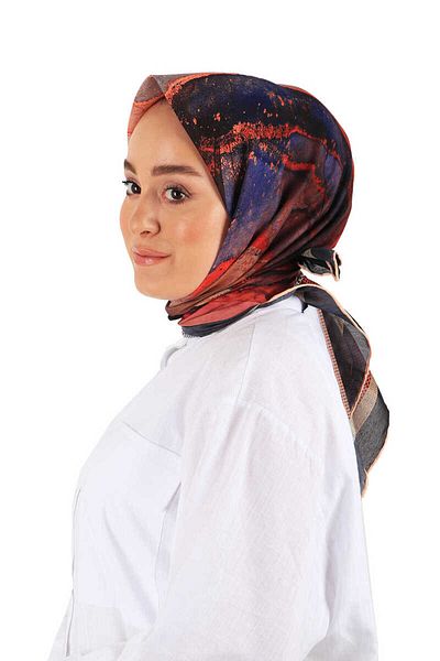 Bursa İpek Tan Marble Pattern Soft Scarf