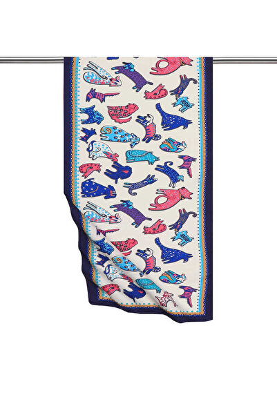 Bursa İpek وشاح حريري منقوش باللون الفوشيا من ساكس