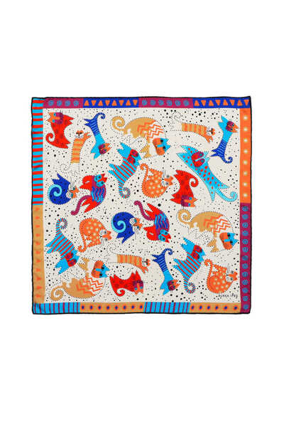 Bursa İpek Шовкова хустинка з візерунком в кольорі бірюзового беже