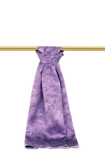 Bursa İpek Purple Brush Pattern Silk Shawl