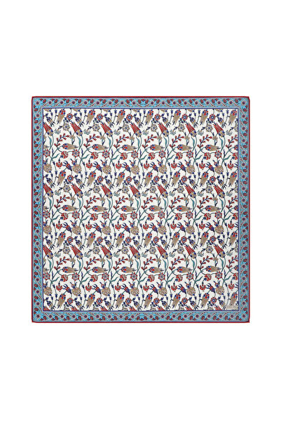 Bursa İpek Anatolian Patterned Turquoise Soft Scarf