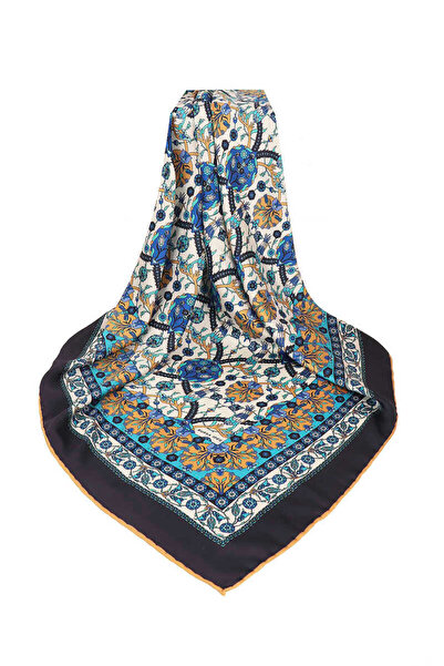 Bursa İpek Μεταξένιο μαντίλι με μοτίβο τουλίπας από χρυσό πλακάκι