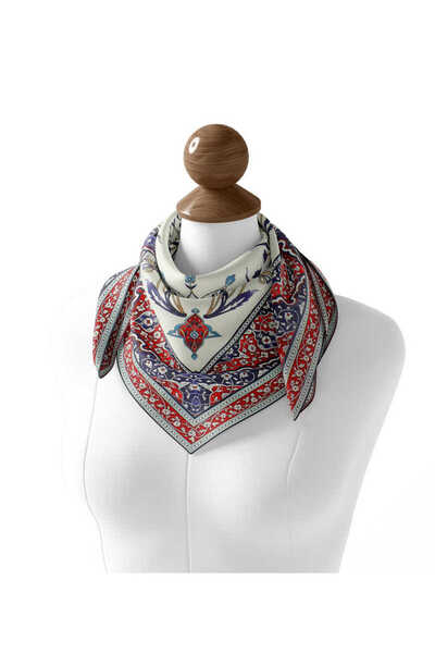 Bursa İpek Tulip Patterned Red Soft Scarf