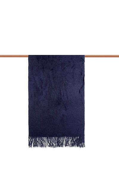 Bursa İpek Navy Blue Angora Shawl