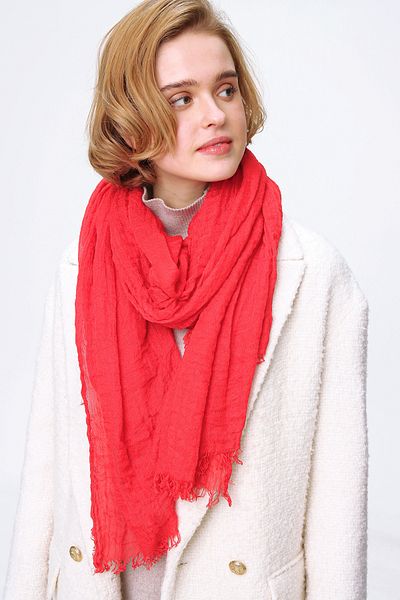 VAGGON Women's Red Tassel Shal Prmx2154