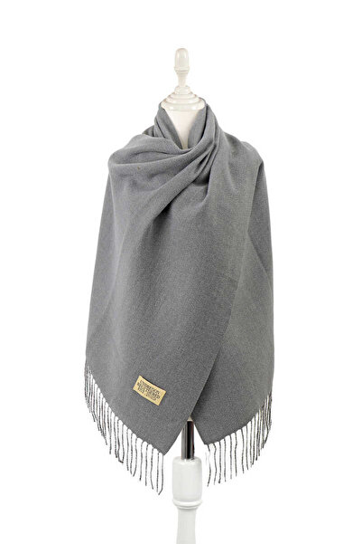 Bursa İpek Anthracite Gray Double Sided Winter Shawl