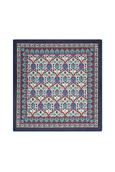 Bursa İpek Eșarfă moale cu model de lalele bleumarin