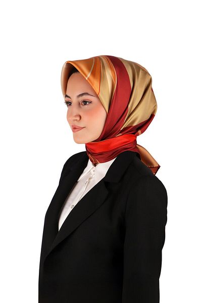 Bursa İpek Burgundy Orchid Pattern Twill Silk Scarf