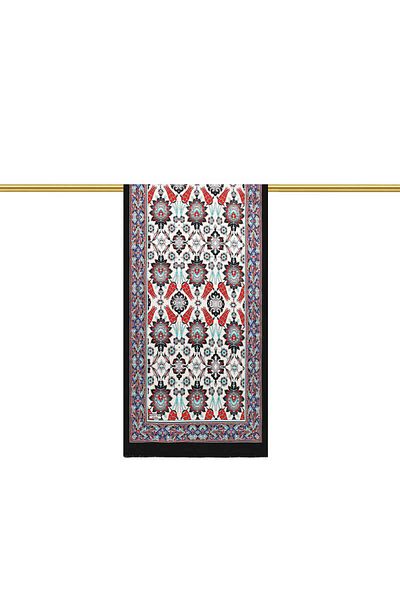 Bursa İpek Gray Tulip Patterned Narrow Silk Scarf