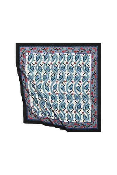 Bursa İpek Gray Ivy Tulip Pattern Silky Scarf