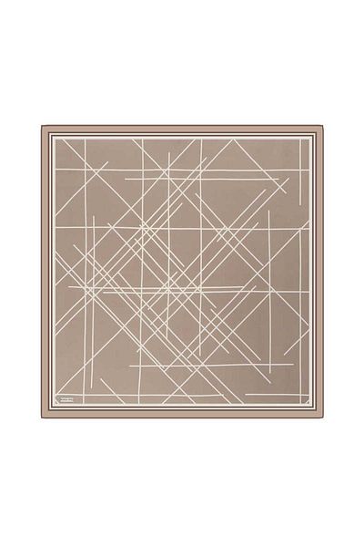 Bursa İpek Twill Silk Scarf - Mink Echo Pattern