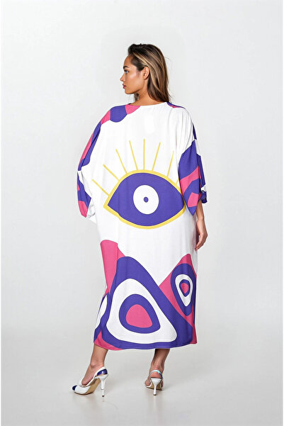 VAGGON Γυναικείο φόρεμα LILA με κουμπιά μπροστά με διπλή τσέπη μεγάλου μεγέθους βισκόζης VS00316