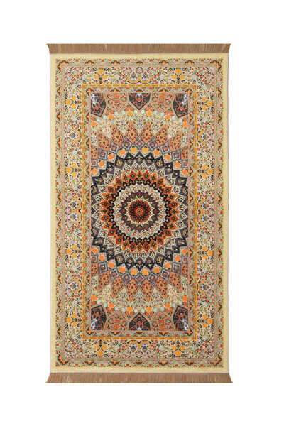 Bursa İpek Sarı Bambu Halı Seccade