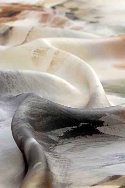 Bursa İpek Μεταξωτό φουλάρι Sura - Κρεμ παστέλ μοτίβο