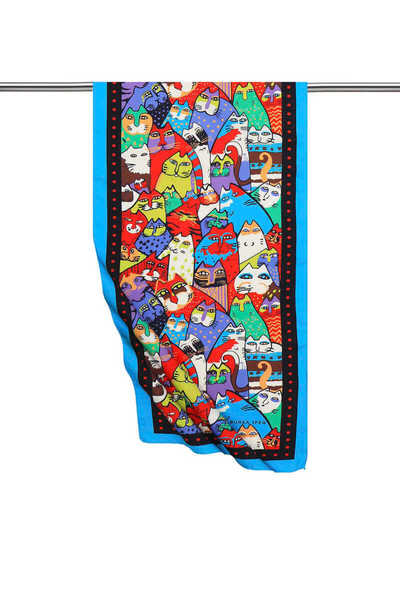 Bursa İpek Eșarfă mătăsoasă cu model negru și roșu