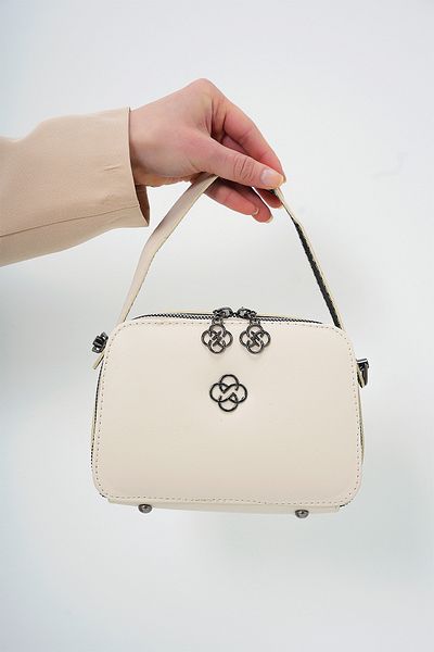 VAGGON Women's Beige Two-Eye Metal Accessory Detachable Shoulder Strap Hand Bag Tyca5007Cbbb3E2Fc004C4F00
