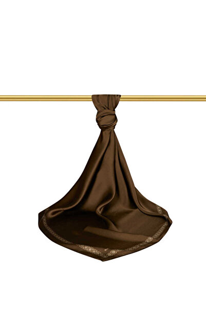 Bursa İpek Μεταξωτό φουλάρι με υδατική πεταλούδα με χακί άκρο