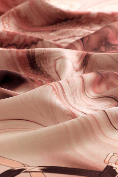 Bursa İpek Μεταξωτό φουλάρι Sura - Μοτίβο ζώνης σε πούδρα