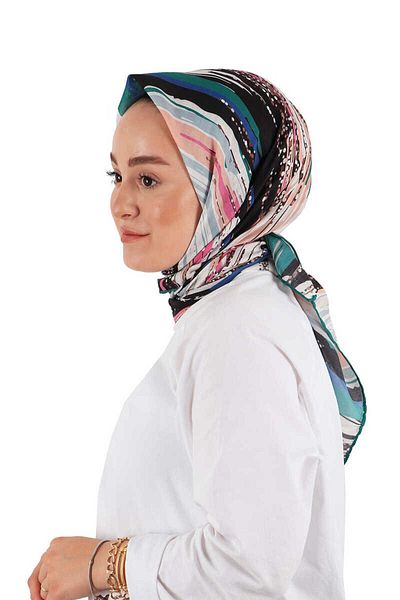 Bursa İpek Emerald Brush Pattern Soft Scarf